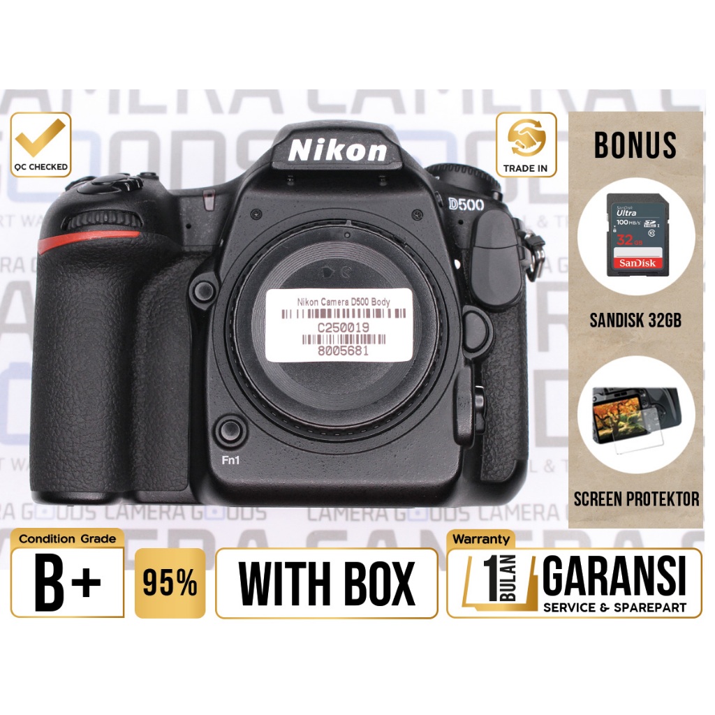 Nikon D500 DSLR Camera APSC Body Only Kamera Digital SLR Used Second Mulus - Grade B+ - C250019