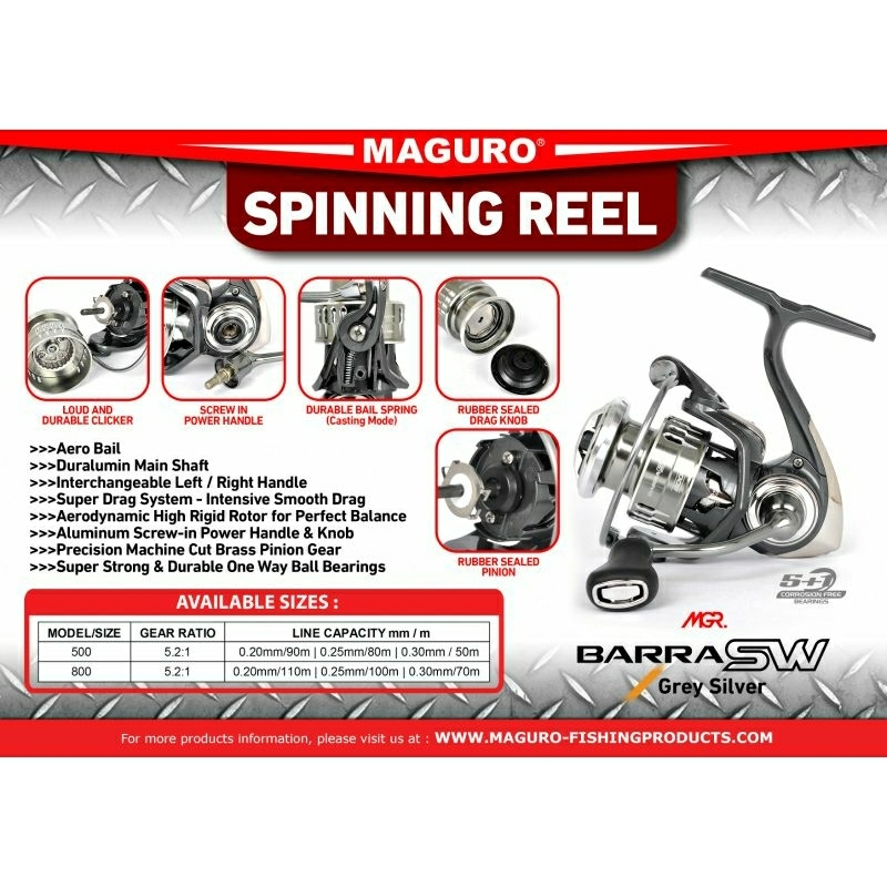 Reel maguro BARRA SW 500 800