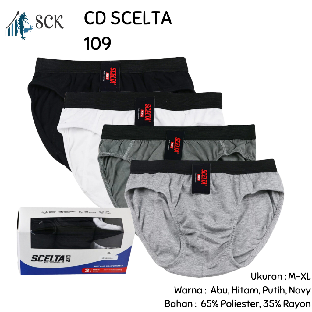 [ISI 3] CD Pria Scelta SM 109 - 107 - ASST 01 / Celana Dalam Cowok CD Laki Scelta - sckmenwear GROSI