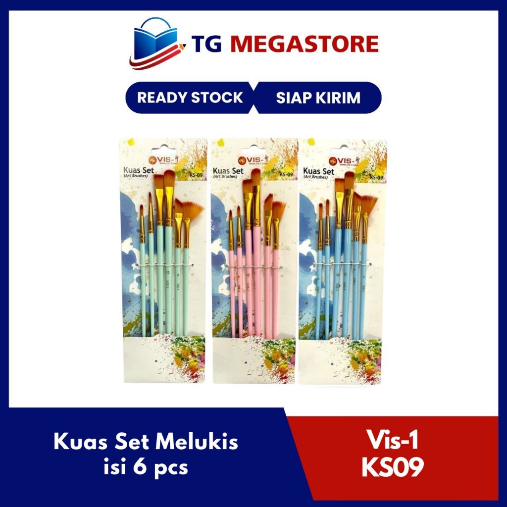 

Kuas Set Melukis Vis-1 Warna isi 6 pcs - KS09