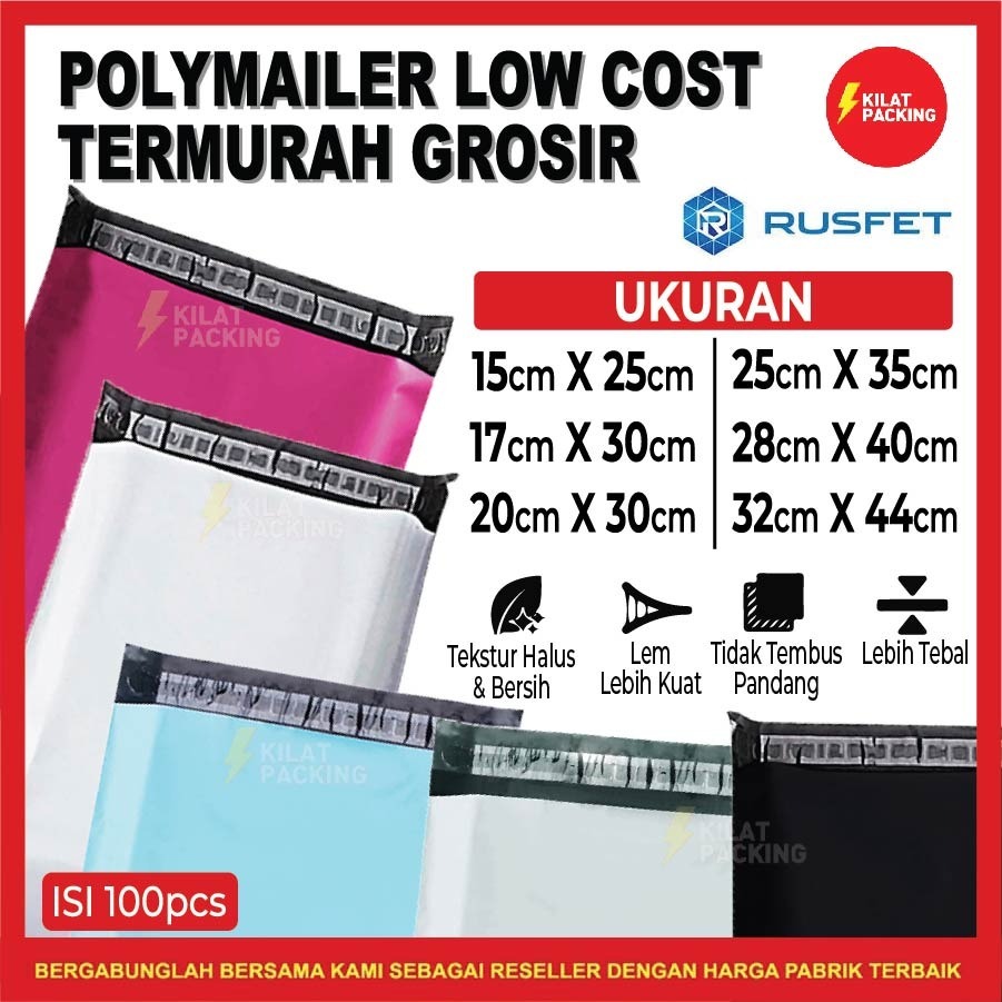 

Polymailer Lowcost Berkualitas Plastik Packing Polymailer Murah Pack Isi ±100 Lembar
