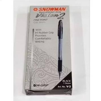 

12 PCS Bolpen murah Snowman V2 warna hitam