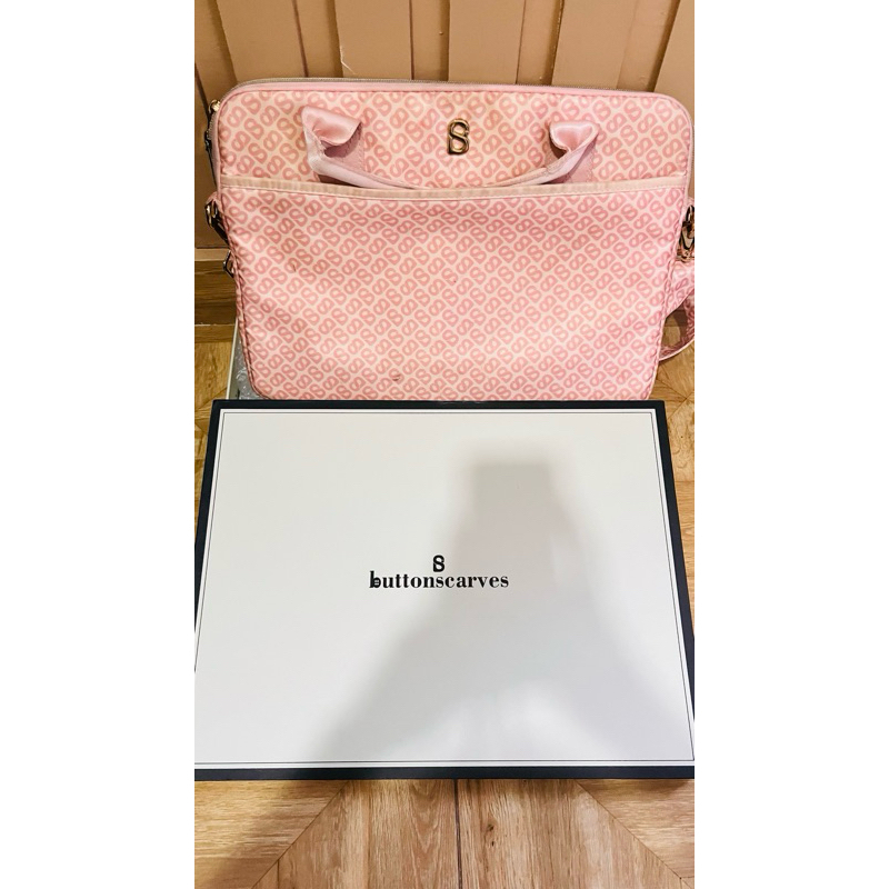 preloved tas laptop buttonscarves ori warna peach