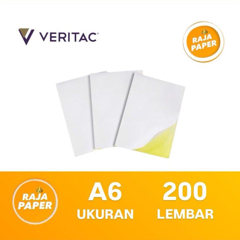 

Kertas Sticker HVS Ukuran A6 200 Lembar By VERITAC ( 105 Mm x 148 Mm ) / ( 10.5 Cm x 14.8 Cm ) 200 Lbr / 200 Pcs Stiker Doft Doff Matte
