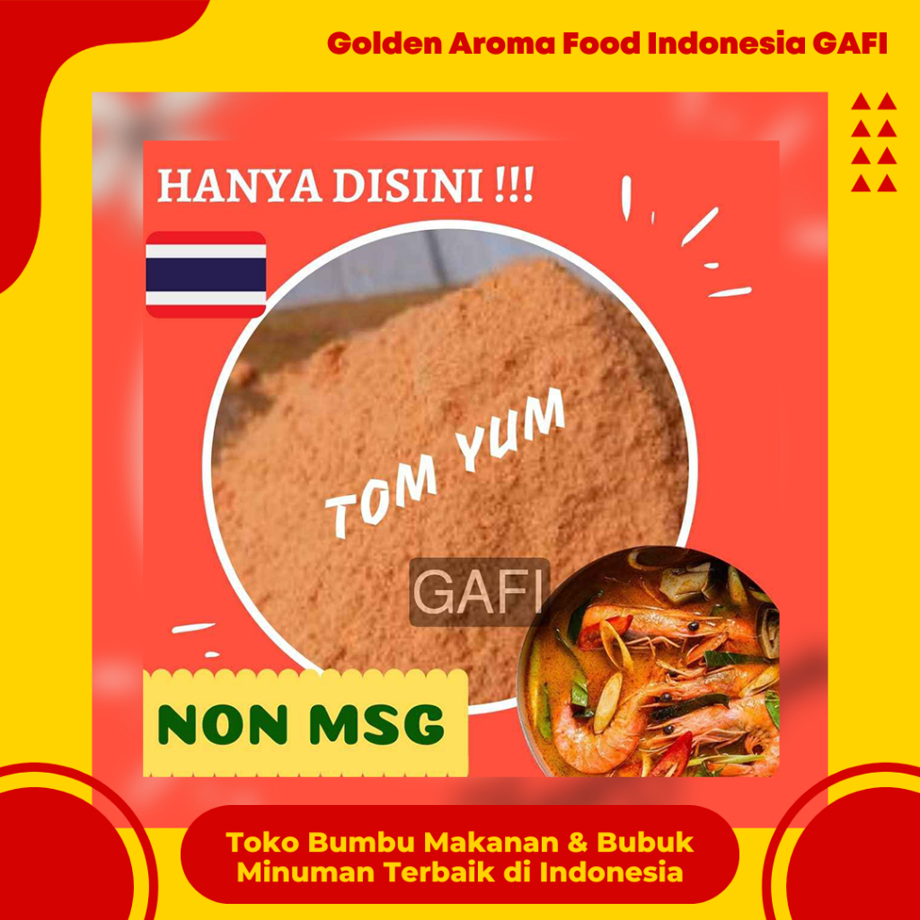 

Bumbu Tabur NON MSG Tom Yum 1 Kg Enak Murah Bubuk Tabur Rasa Tomyum Halal NO MSG