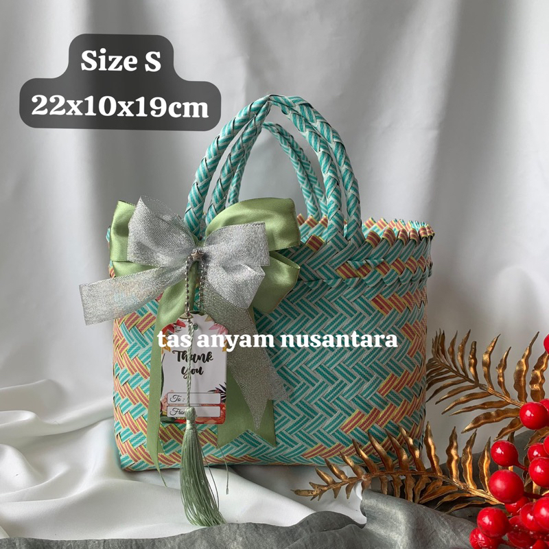 [Ecer S] Tas Hampers Anyaman Plastik Hajatan Tahlilan Parcel Keranjang Anyam Pasar