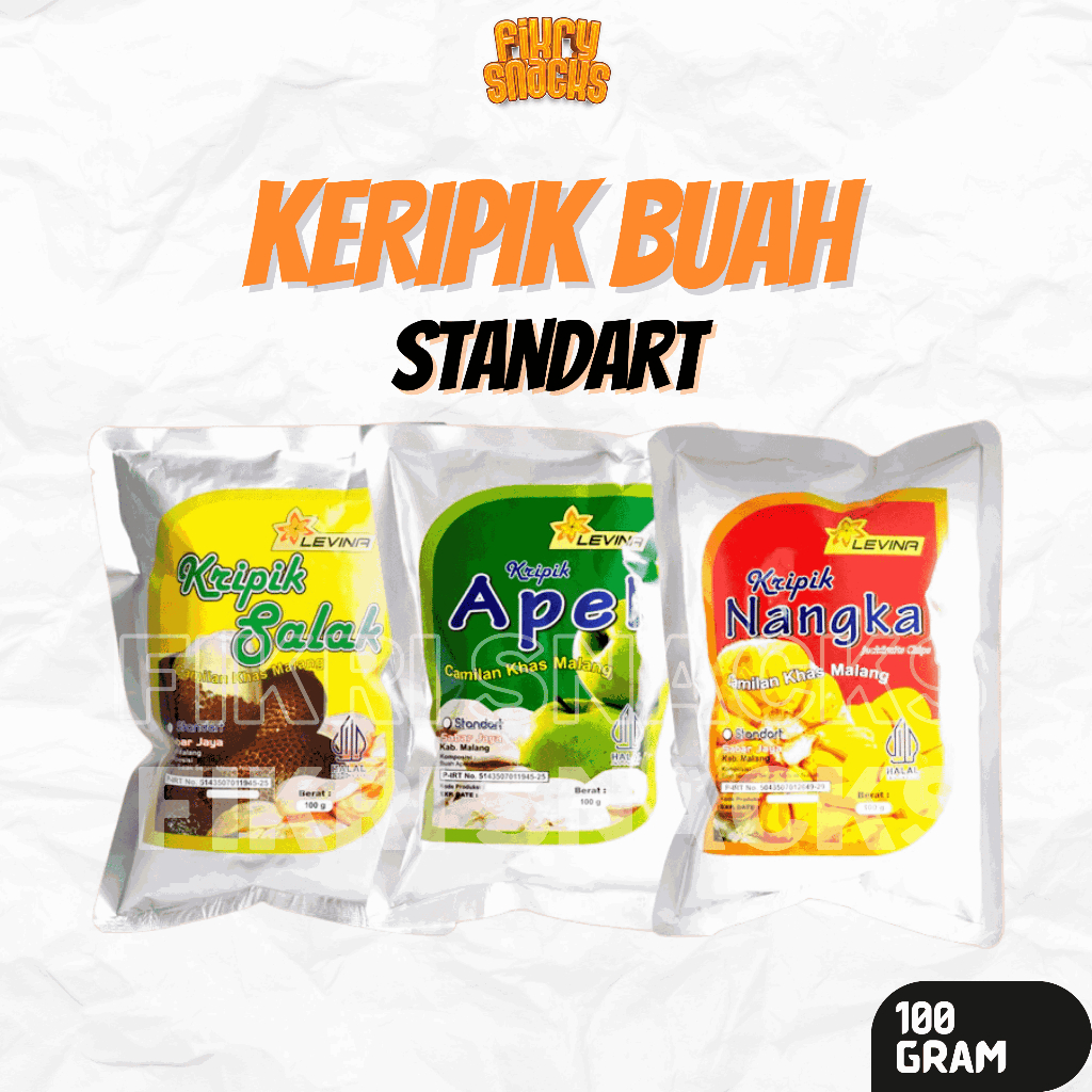 

FIKRY KERIPIK BUAH STANDART 100 GRAM APEL NANGKA SALAK KHAS MALANG