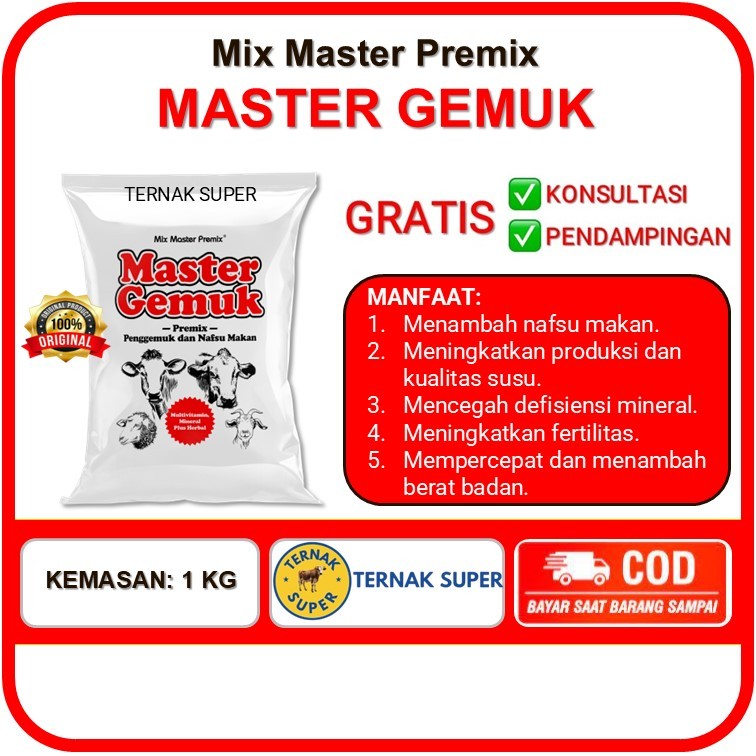 Master Gemuk Suplemen Pakan Untuk Penggemukan Sapi Kambing Domba
