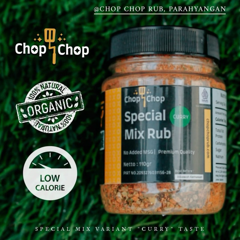 

ChopChop Rub CURRY Special Mix, Bumbu Marinasi, Rendah Kalori, 110gr