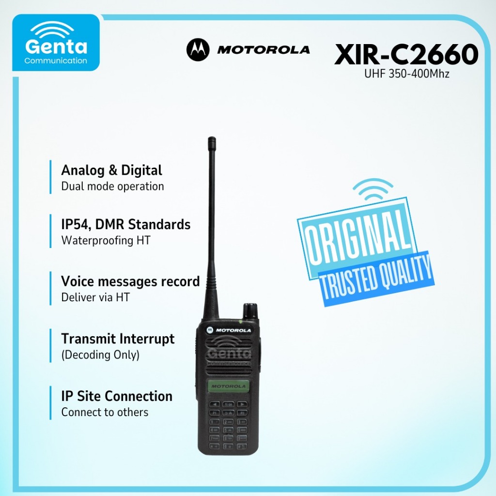 HT MOTOROLA XIR-C2660 / MOTOROLA XIR C2660 UHF 350-400Mhz GARANSI BARU ORIGINAL TERMURAH