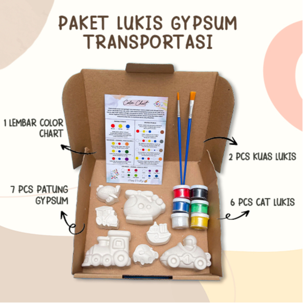 

Gypsum Painting Set Transportasi Patung Lukis Gypsum Mewarnai Painting Set Anak Dengan Cat Akrilik