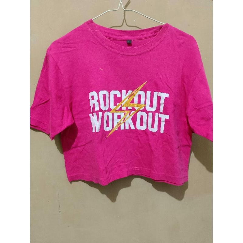 baju crop top senam baju zumba preloved