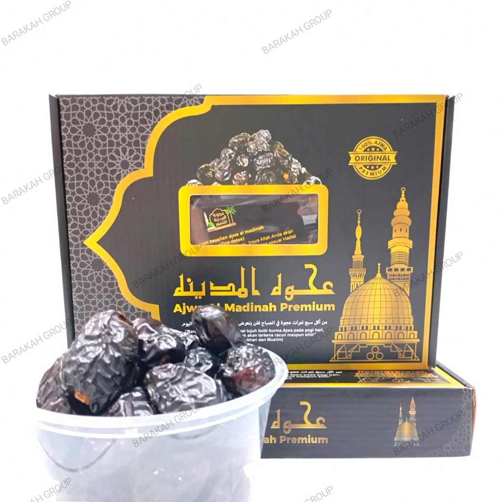 

Kurma Ajwa Madinah Premium JUMBO 1kg Kemasan Dus