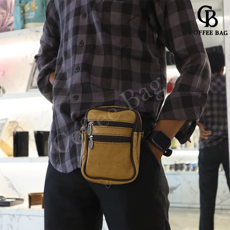 [CB] Tas Pinggang Pria Mortega Tas Kotak Bahan Kulit-8585