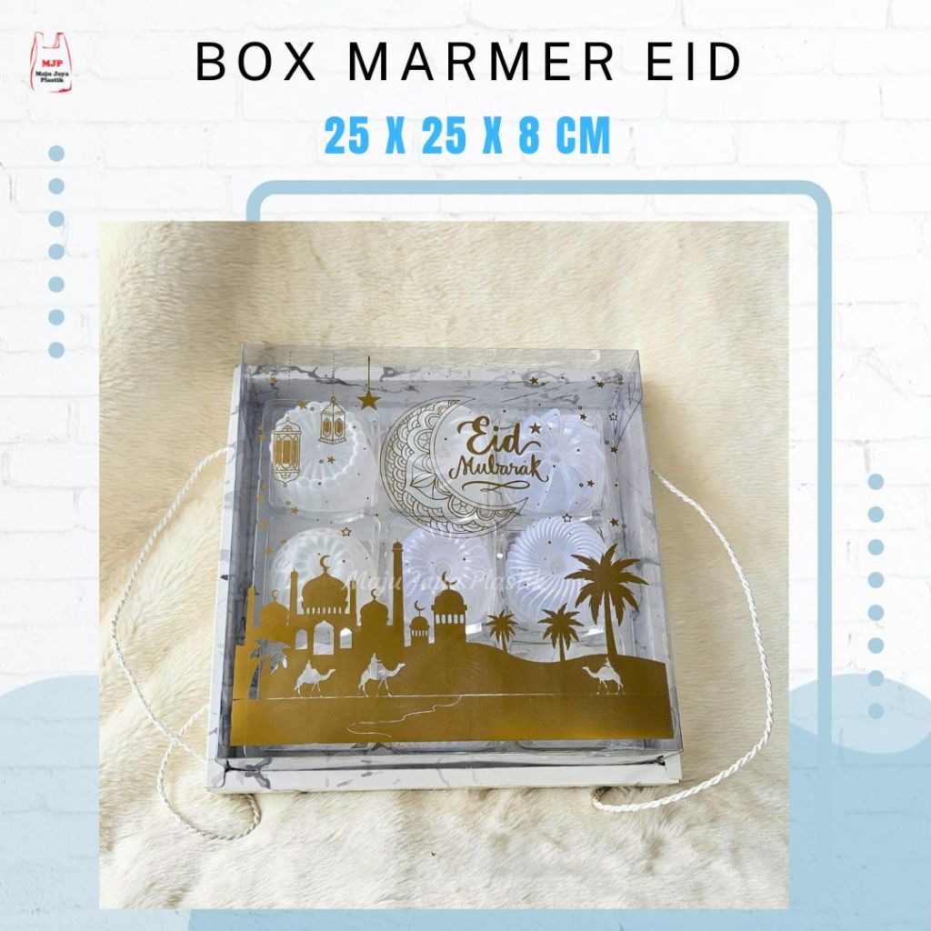 Kotak Mika Puding Mini 9 Slot 25x25x8 cm – Cake Box Hampers Lebaran Sekat Dessert puding & Mini Cake