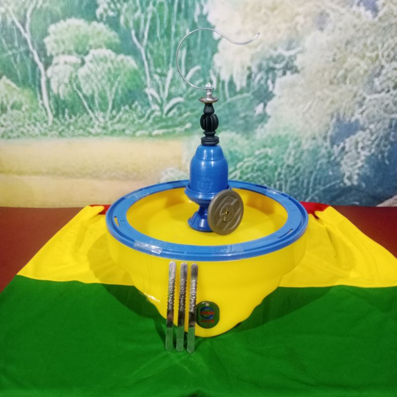 Tebok+pion+klem+gantungan sangkar kapsul Lovebird diameter 33cm Ebod jaya