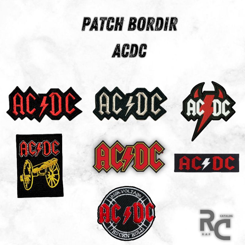 Patch Emblem Bordir Logo Band ACDC | Bahan Patch Emblem Berkualitas