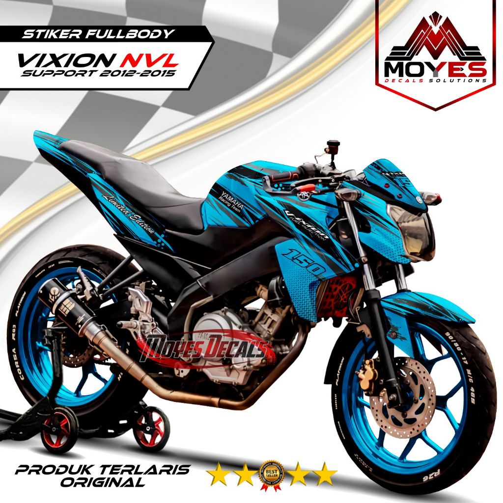 Decal Variasi Motor VIXION NVL Fullbody Stiker Vixion 2012/2015 Motif Brush Keren De