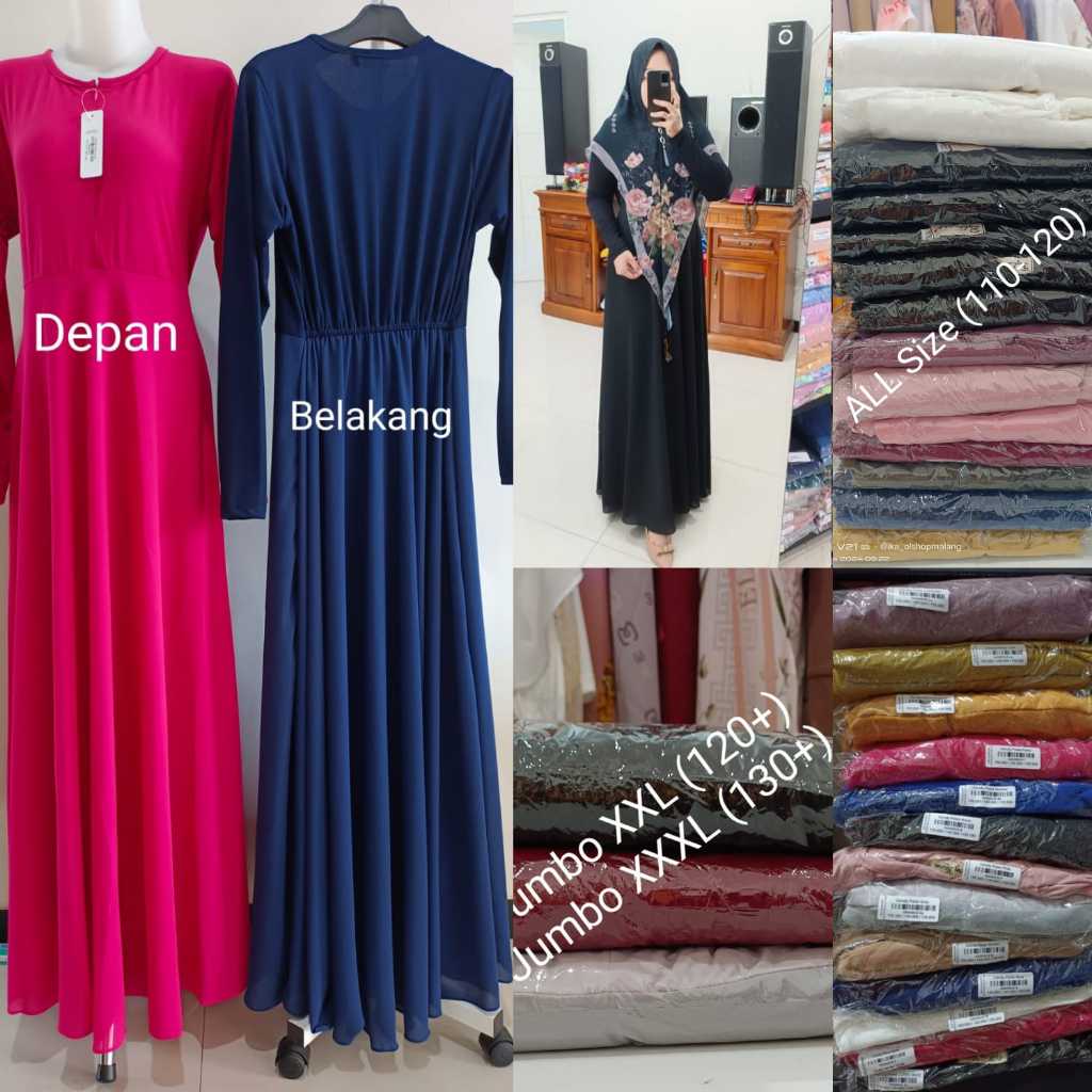 Gamis Polos Ceruti / Gamis Ceruti / Gamis All Size / Gamis Jumbo GD628