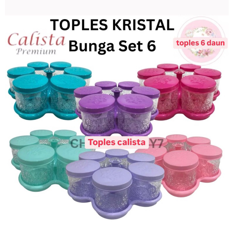 Toples kristal bunga 6 set