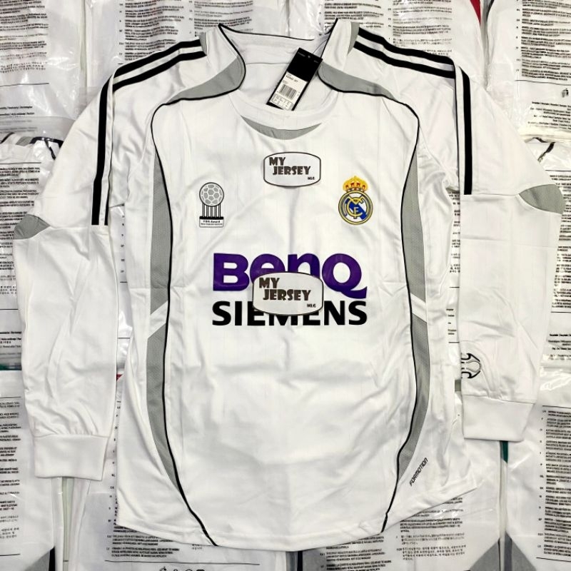 FREE ONGKIR JERSEY RETRO MADRID 2006/07 HOME LONG SLEEVE