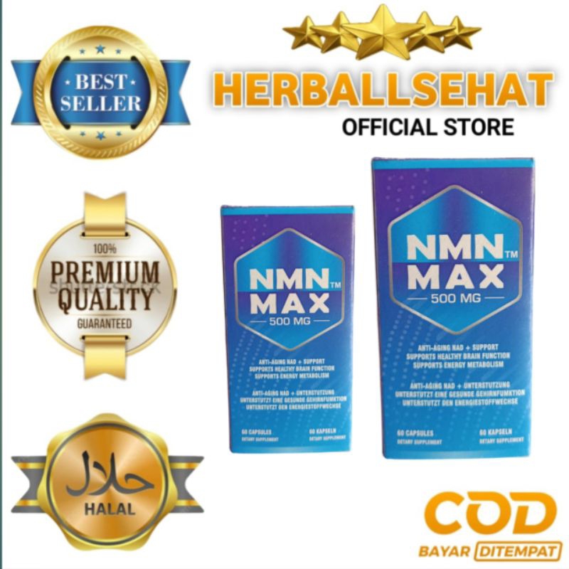 NMN Max Herbal Suplemen Anti-Aging 500 MG 100% Asli Original 60 Kapsul