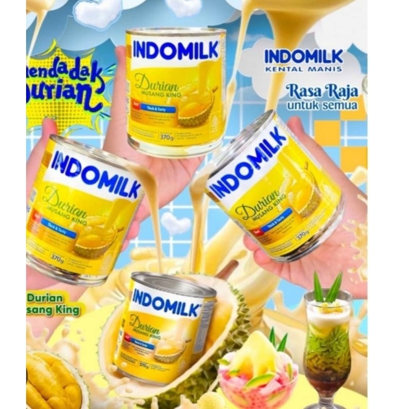 

indomilk susu kental manis rasa durian musangking 370 gram