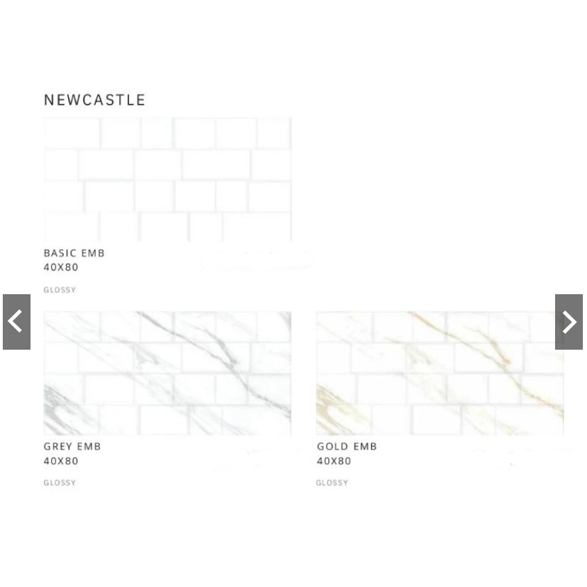 NEWCASTLE SERIES UK.40X80 MOTIF BATA PUTIH PLATINUM KERAMIK DINDING SUBWAY