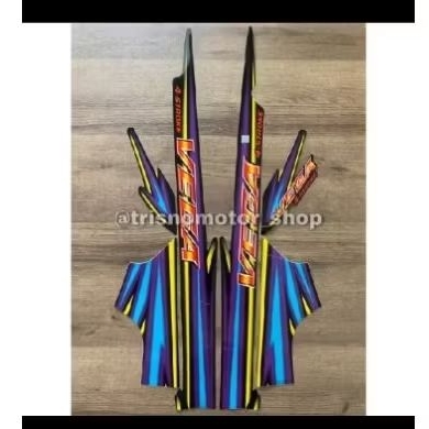 striping list Yamaha Vega r lama Vega r 2000 hitam ungu stiker stiker body motor standar terlaris