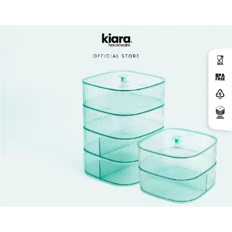 Toples Gala 2Susun Tempat Penyimpanan Skincare Toples Plastik Kue Snack Coklat Lebaran.