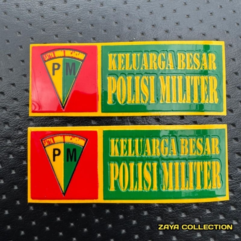 Stiker PM - 2pcs Stiker plat PM Keluarga Besar Polisi Militer - Stiker plat motor - Stiker plat mobi