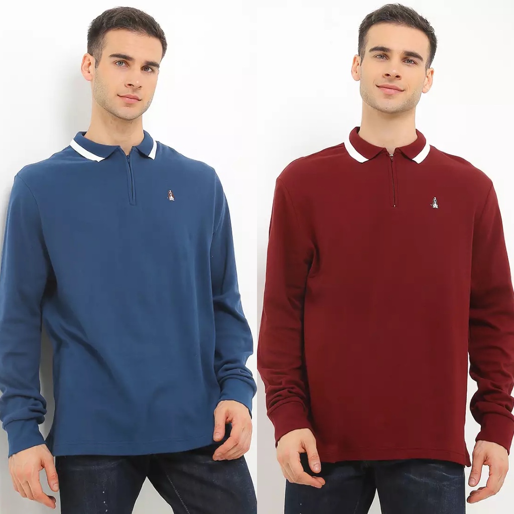 Hush Puppies 90S Risotto Original ( Tshirt / Tee / Kaos Polo Lengan Panjang Pria)