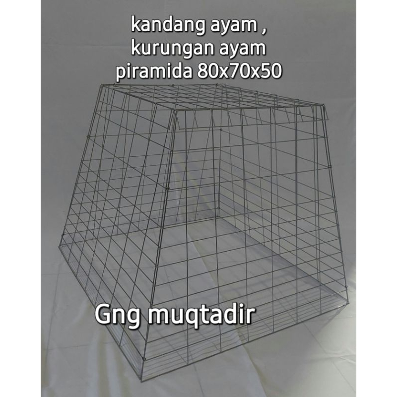 kandang ayam piramida, kurungan ayam bahan besi lapisi cat coating tahan karat bisa di lipat