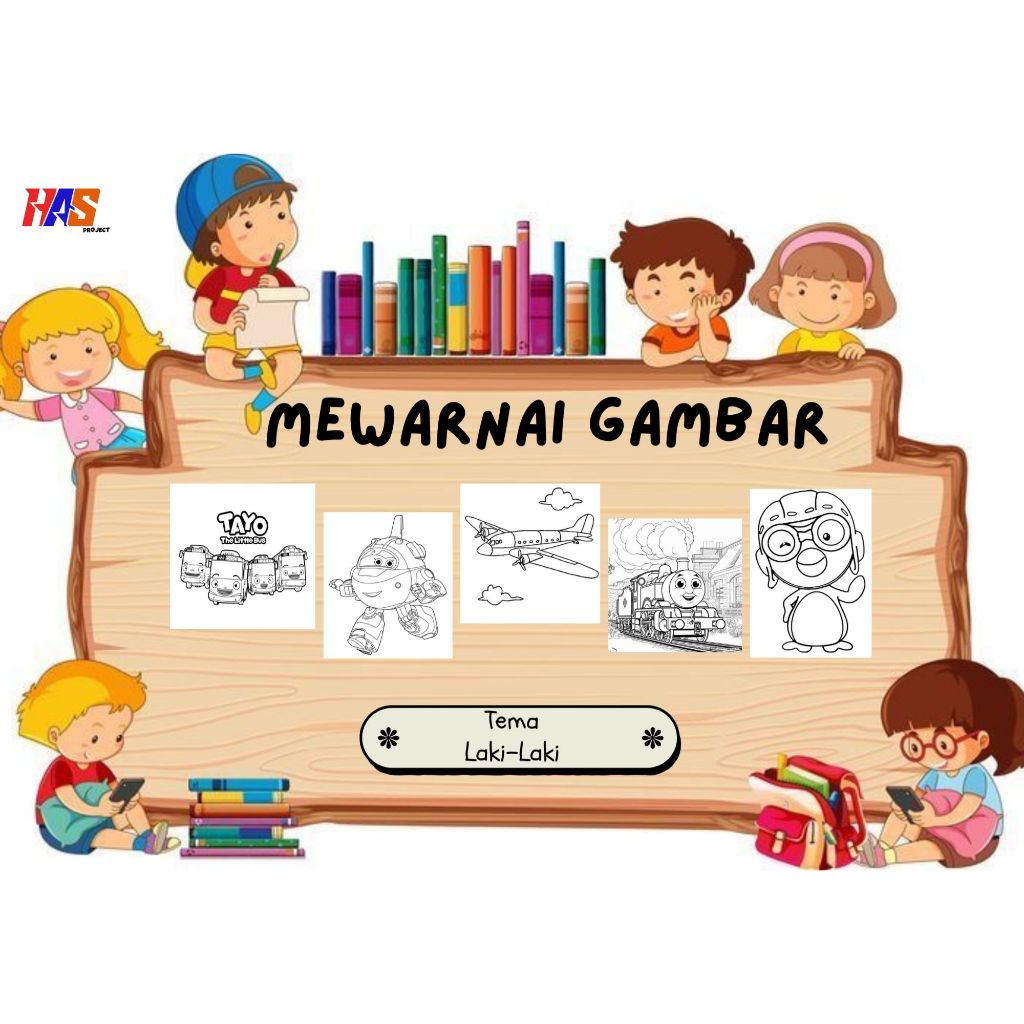 

Kertas Mewarnai Anak Tema Laki-Laki 50 Lembar | Printable Coloring Page Usia 4-6 Tahun TK PAUD