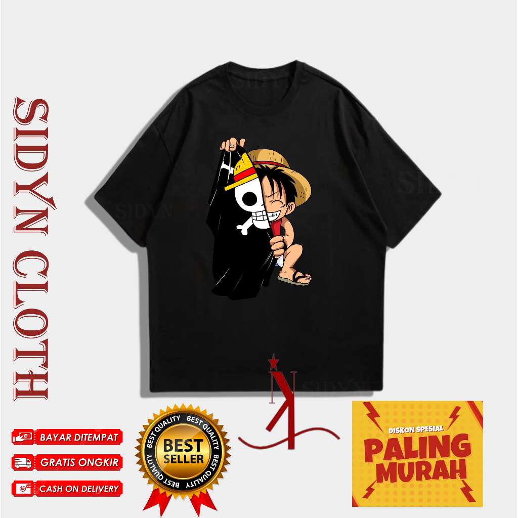 Baju Kaos Anak One Piece Luffy - T Shirt Baju Anak Luffy One Piece - Baju Kaos Anak One Piece Murah