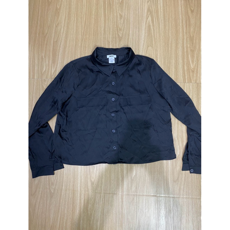 DKNYONG SATIN CROP SHIRT/KEMEJAWANITA/KEMEJASATIN