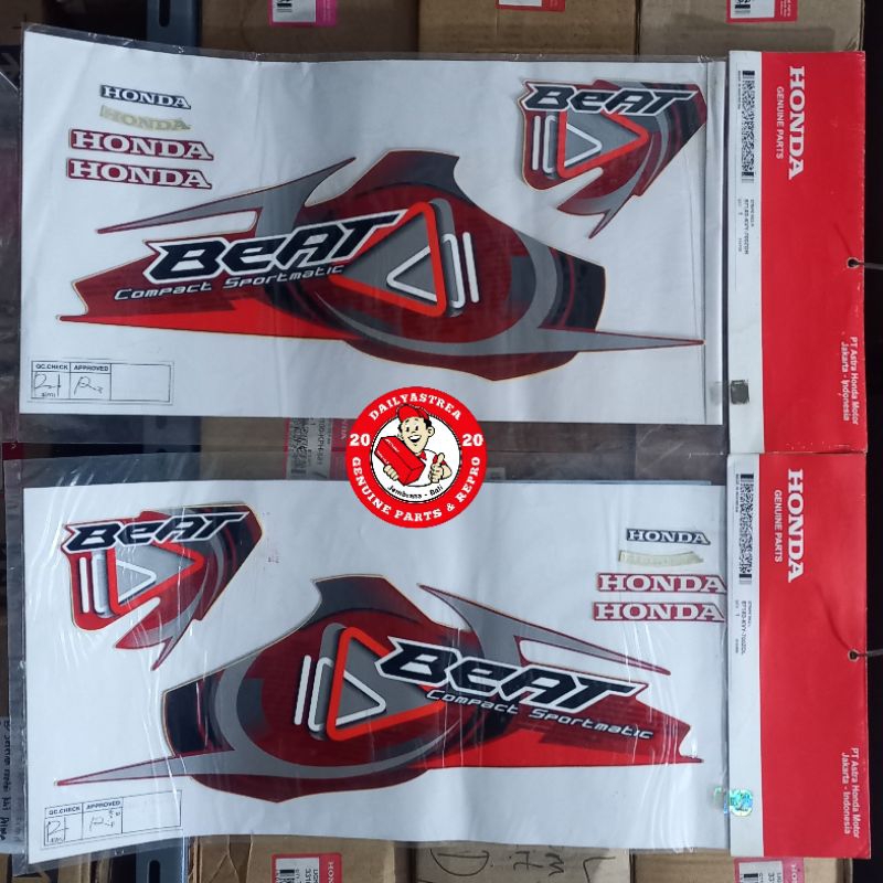 LIS LIST STICKER STRIPING BODI BODY MERAH HONDA BEAT KARBU 2010 ORIGINAL ORI 871X0-KVY-700ZDR 700ZDL
