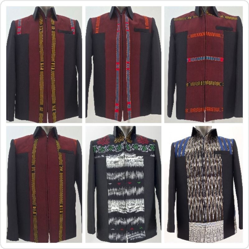 Jas Jaket Ulos / Jas semi jaket batik motif Ulos Sumatera / Jasket Pria full lapis / Jas jaket ulos 