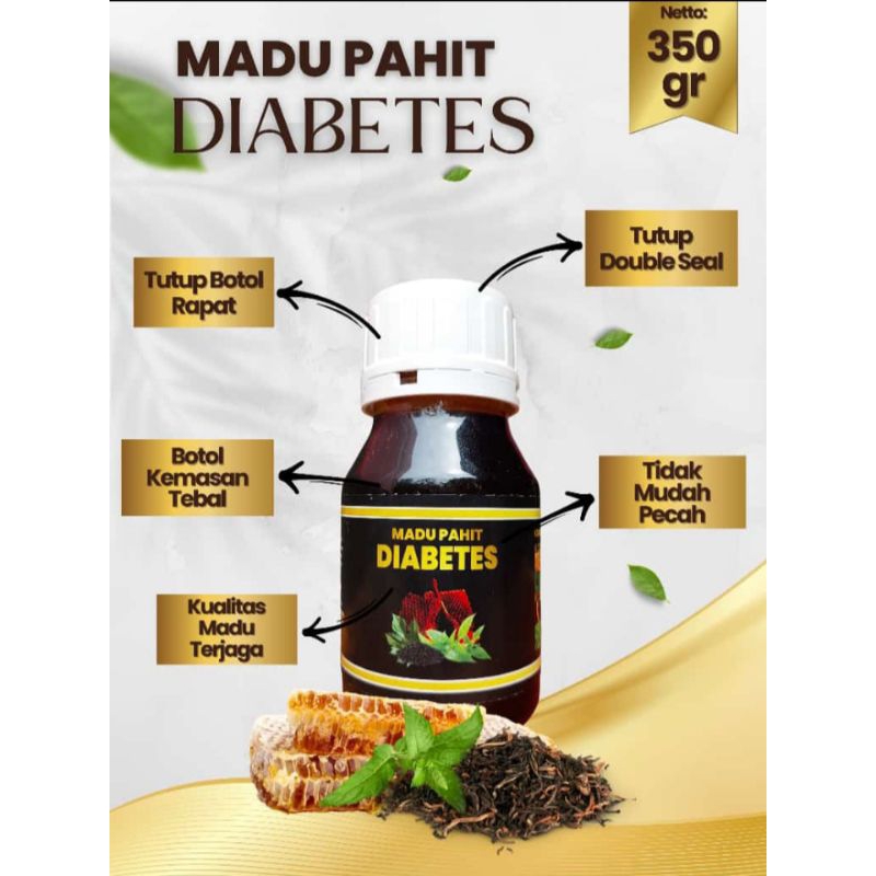 

Madu Pahit Diabet kemasan 350gram dengan komposisi Hitam,Daun insulin,Habatusauda,dan daun sambiloto