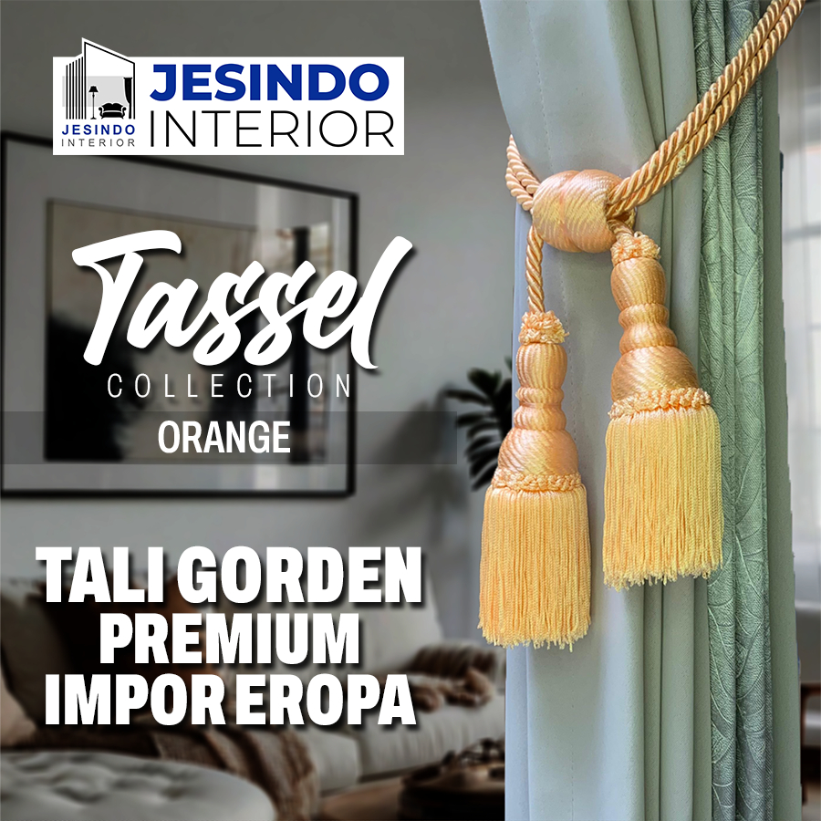 Tali Ikatan Gorden Gordyn Tassel Orange Mewah Import Eropa