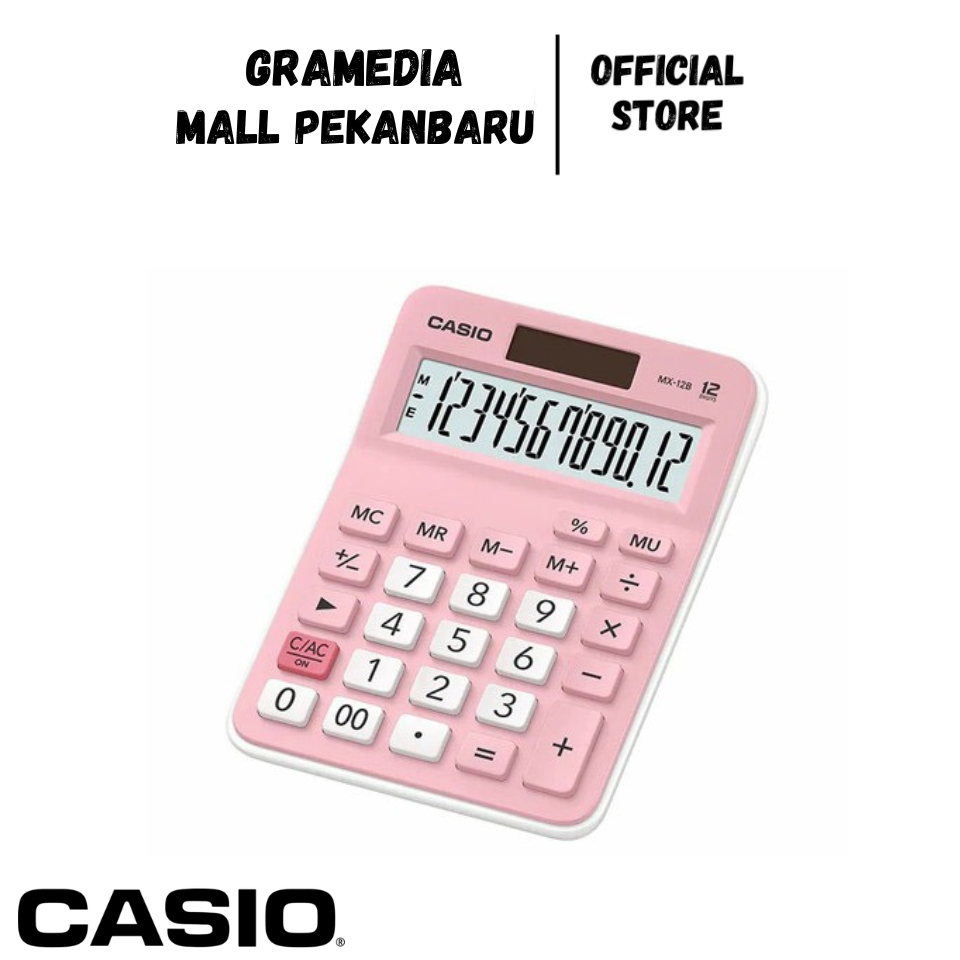 

CASIO CALCULATOR MX-12 B Pink - Kalkulator Kantor Dagang 12 Digits (Original) Gramedia Mal Pekanbaru