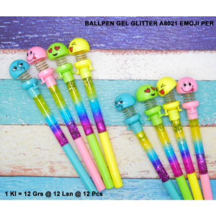 

Bolpen Gel Glitter / Pulpen Pen Emoticon Peer A8012