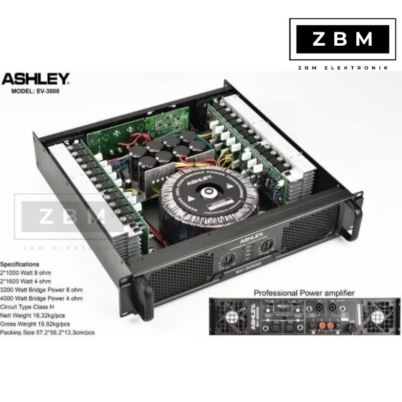 Power Ashley EV3000 Amplifier Ashley EV 3000 Original