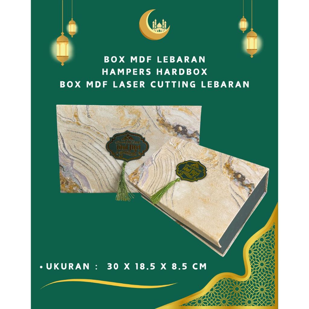 

Gift Box Hard Top Tempat Kue Lebaran Simpel untuk 3 Toples Kotak 350 gram Hijau