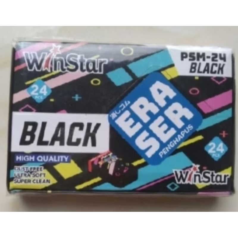 

1 PACK (24 PCS ) PENGHAPUS WINSTAR BLACK HIGH QUALITY DUST FREE ULTRA SOFT SUPER CLEAN