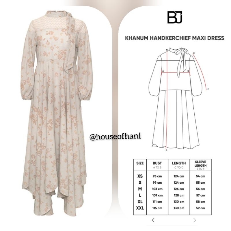 Khanum Handjerchief Dress Cream - Khaanan >< Benang Jarum