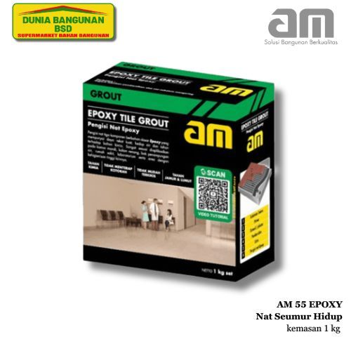AM 55 EPOXY TILE GROUT NAT SEUMUR HIDUP 1 Kg Nat Epoxy Pengisi Nat Keramik Semen Pengisi Nat Epoxy
