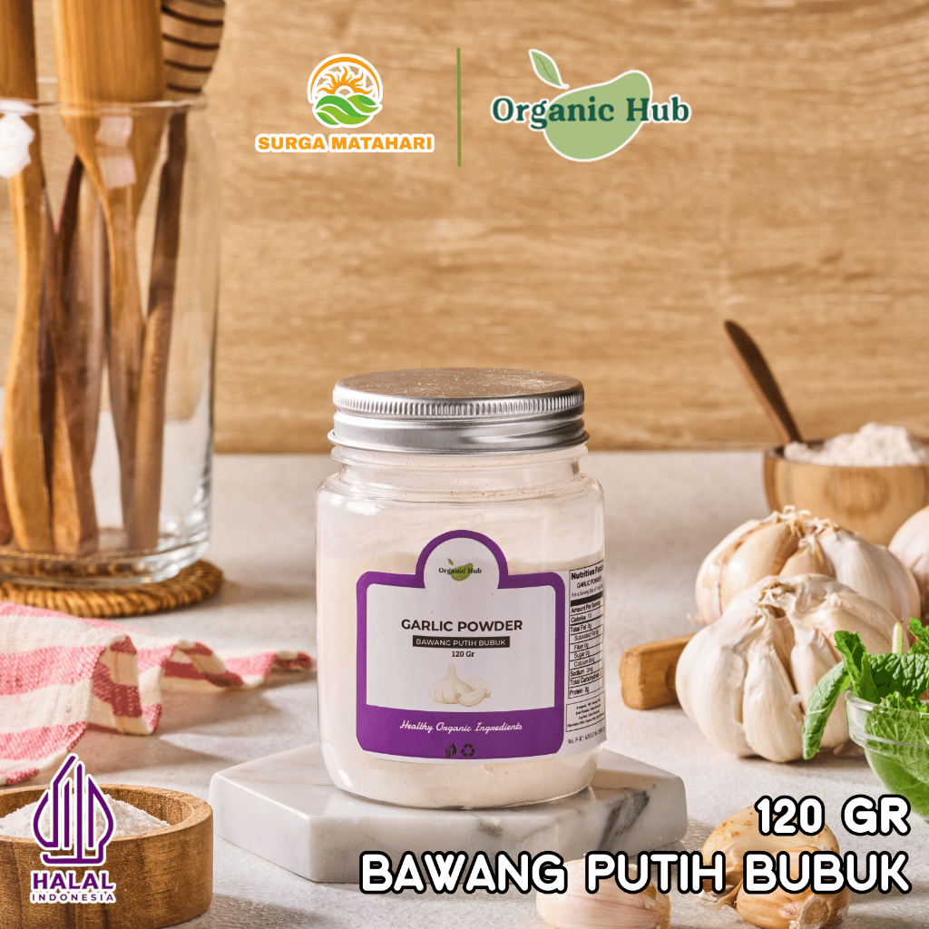 

Organic Hub Garlic Powder 100% Original Organik Premium Quality Bumbu Masak Dapur 120 gr