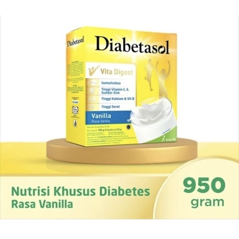 

DIABETASOL COKLAT VANILA 950 GR/ SUSU NUTRISI KHUSUS DIABETES