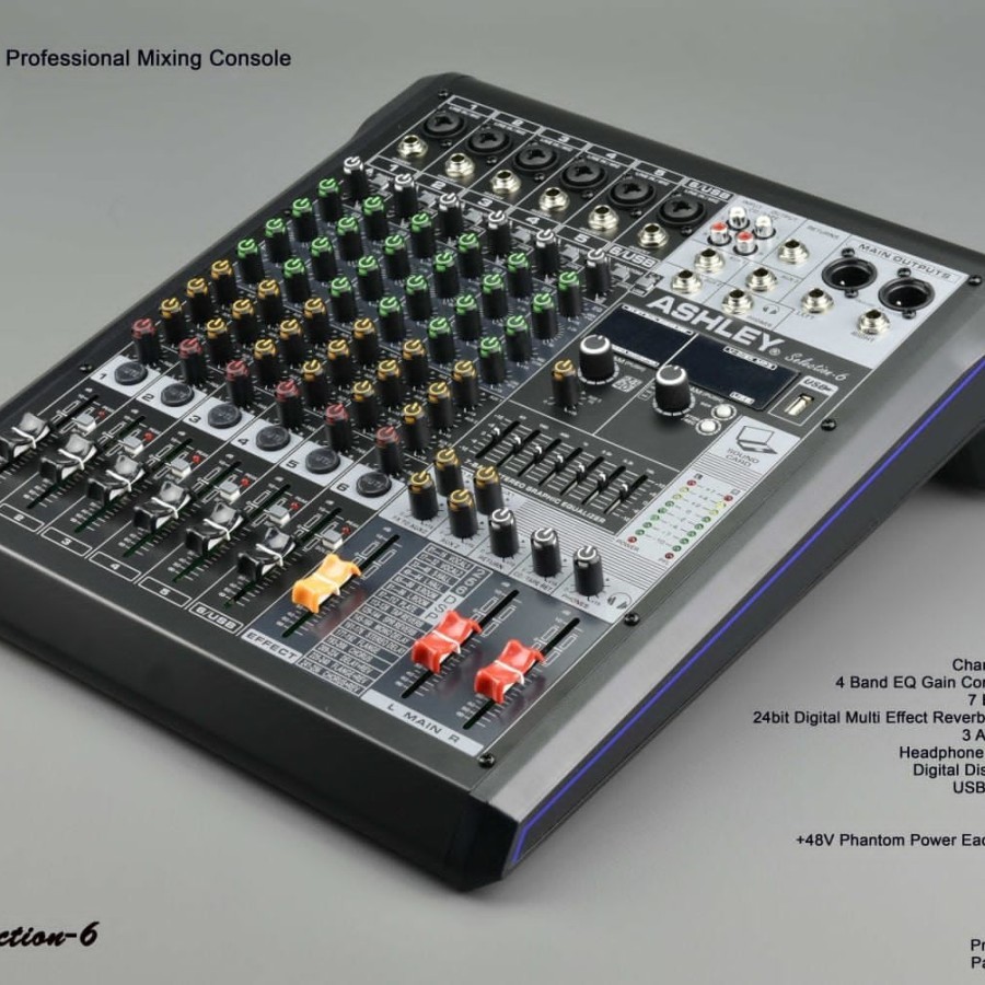 Mixer Audio Digital ASHLEY Selection 6 - 6 Channel Bluetooth Recording
